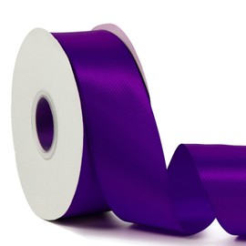 Purple 2" X 50 Yards Solid Color Satin Ribbon, Double Faced High Density Polyester Fabric Ribbon for Gifts Wrapping, Wedding, Party, Crafts, Hair Bows, Home DIY Decor Ornaments