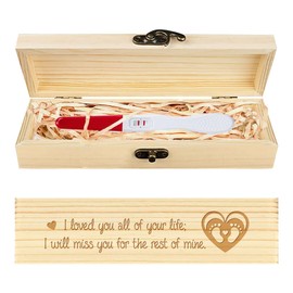 CHGCRAFT Pregnancy Test Keepsake Box Heart Footprint Wooden Pregnancy Test Gift Box with Raffia Ribbon and Lock Pregnancy Announcement Gifts Box Announcement Gifts for Dad Husband Parents, 8x2x1.2inch