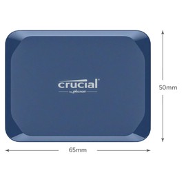 Crucial X10 - SSD - Encrypted - 1 TB - External (Portable) - USB 3.2 Gen 2x2 (USB-C Connector) - 256-bit AES - Matte Blue