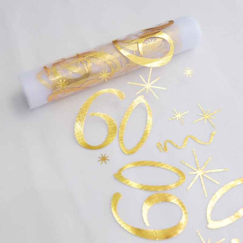 Yontree 60th Birthday Decoration Table Decoration Birthday Table Runner for