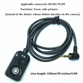 for Sigma FP/FPL Camera Cable Release Cable Shutter Cable Remote Control Small Button to Connect The Cable Camera Device Accessories RC301-CR41 Video Recording Accessories(RC301-CR41 4.9ft)