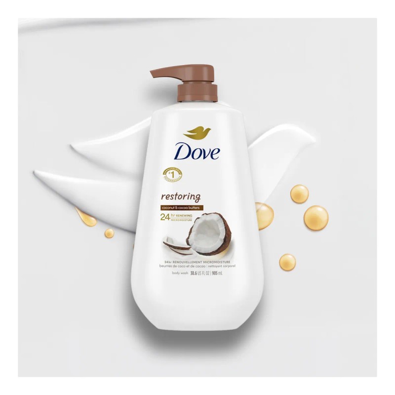 Jabón Líquido Dove Restoring Manteca Coco Cacao 905