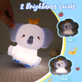 Attivolife Elephant Night Light, Cute Elephant Squishy Silicone Touch Lamp, Nursery Bedside Room Decor Rechargeable Nightlight with Dimmable Timer, Birthday Xmas Gifts for Toddler Kid Boy Tee (Blue)