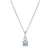 jewellerybox Sterling Silver Aquamarine CZ March Birthstone Claw Necklace -