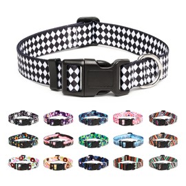 Mercano Adjustable Dog Collar - Special Design Patterns, Soft Nylon Comfortable Durable Pet Collar for Small Medium Large Dogs (XS, Rhomb)