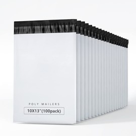 Switory Switory 100pc 25.5cmx33.1cm White Postal Bags Waterproof, Shipping Mailers Mailing Bag for Clothes Envelopes Postage Bag for Packaging