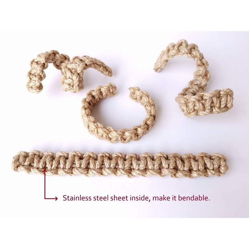 Braided Outdoor Curtain Tiebacks for Drapes, Rustic Curtain holdbacks 4