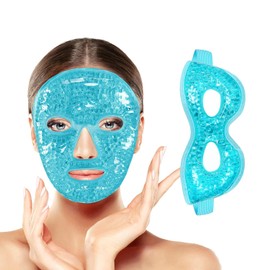 Mscaras de Hielo para Ojos y Cara, Mascarilla de Facial y Ojos, Reutilizable, Compresa Fria y Caliente, para Reducir Bolsas Bajo los Ojos, Ojeras,... 