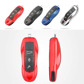 Jaronx 3PCS Remote Key Covers for Boxster Turbo Cayenne Panamera Macan Cayman 911 ,Glossy Red Key Fob Shell Cover Painted Keyless Entry Skin Protectors