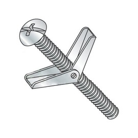 1/4" x 4" Toggle Bolts/Round Head/Combo Drive/Steel/Zinc/Anchor Size: 1/4" / Screw Size: 1/4-20 x 4" / Drill Bit/Hole Size: 5/8" (Carton: 50 pcs)