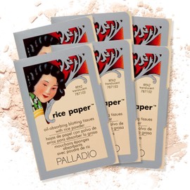 Palladio Rice Paper Facial Tissues for Oily Skin, Face Blotting Sheets Made from Natural Rice, Oil Absorbing Paper with Rice Powder, 2 Sided, Instant Results, Translucent, 40 Count, Pack of 6
