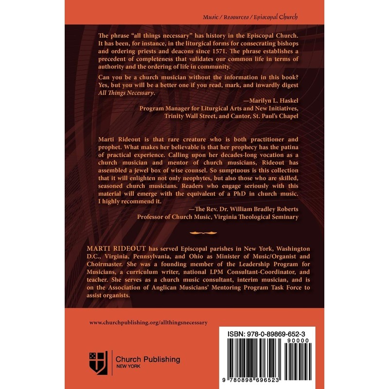All Things Necessary: A Practical Guide for Episcopal Church Musicians