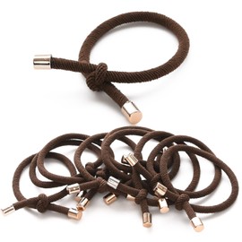 SCIOLTO Hair Elastic Hair Clip, Set of 10, Stylish Hair Accessories, Simple, Stylish, Simple, Casual (Brown)
