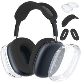 Aiaabq Case Cover for AirPods Max Headphones（2024/2020,Sparkling ColorfulClear Soft TPU Skin Anti-Scratch,Transparent Accessories Ultra Protective Cover for AirPods Max.