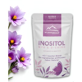 Myo Inositol y D-Chiro Inositol 40:1 Mezcla Óptima, Suplemento Alimenticio Natural en Polvo 130 g | Wildmountain