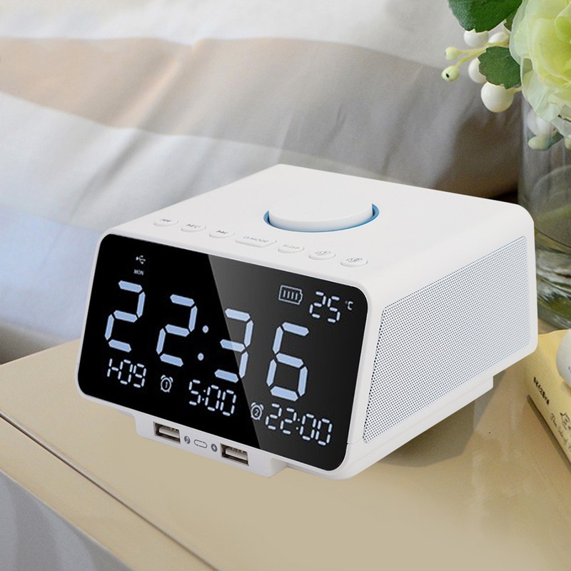 K9 Pro Alarm Clock Bluetooth Speaker 5.5Inch Dimmable LED Display
