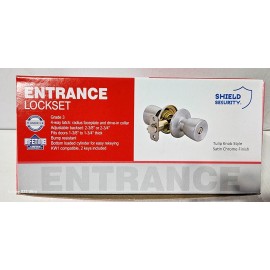 Shield Security ENTRANCE LOCK Shield Security Tulip Knob Style Satin Chrome Finish - Keyed