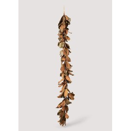 Natural Touch Faux Magnolia Leaf Garland in Aged Brown- 79.5"