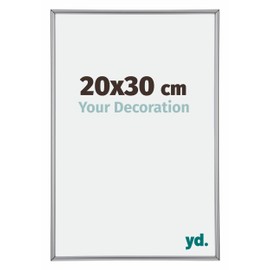 yd. Your Decoration - Picture Frame 20 x 30 cm - Plastic Photo Frame with Safety Glass - Excellent Quality - Silver - UV-Resistant Glass Top - Anti-Reflective - Annecy