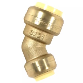 XFITTING 5 Pcs Push Fit 1/2" x 3/4" 45 Degree Elbow with 2 Disconnecting Clips