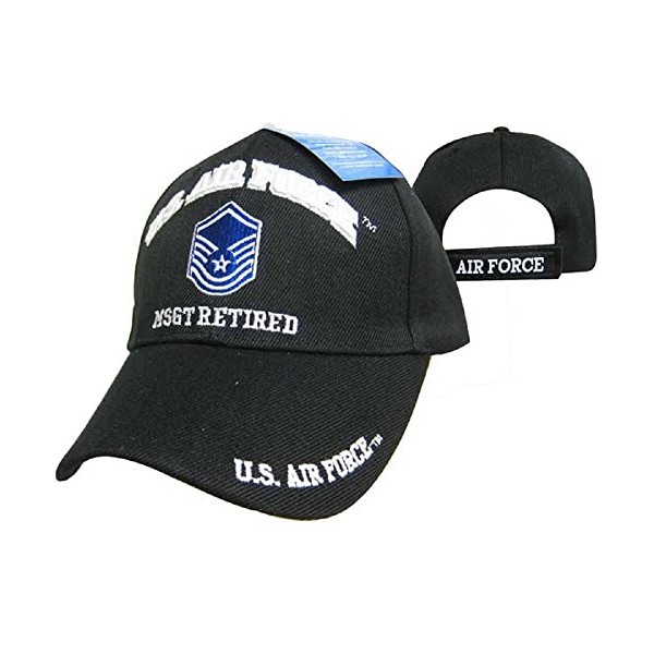 U.S. Air Force MSGT Retired Black USAF Embroidered Ball Cap Hat 540B