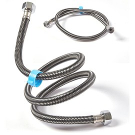 winova Flexible Water Pipe, Flexible Hose, Water Supply Pipe, Water Pipe Extension, Mounting Hose, Thickened Nut, For Connection, Extension Piping, International General Standard G1/2 Nut with Wrench