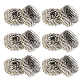 kimllier 3600 Count Coil Siding Nail Full Round Head Wire Collated Coil 15-Degree 1-1/2-Inch x .090-Inch Ring Shank 304 Stainless Steel Coil Roofing Nails