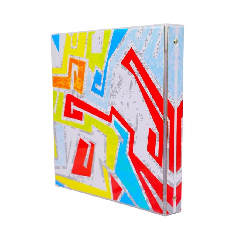 pen + gear geometric design 1” 3 ring vinyl heavy