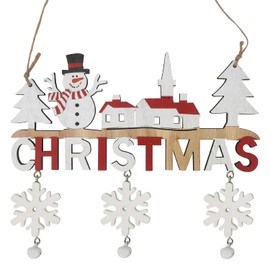 ALLY-MAGIC Wooden Christmas Decorations, Christmas Plaque Sign Door Hanging Sign, Christmas Snowman Ornaments Ceiling Window Decorations for X-mas Home Room Indoor Outdoor Decor