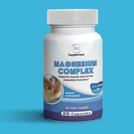 Magnesium Complex with Aquamin for Bone Health & Muscle Support - 60 Capsules, Essential Supplement for Relaxation and Wellness