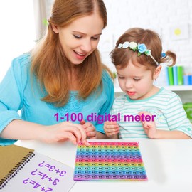 Fidget Toy, Pop it, 1-100 Pop It Spielzeug, Push Pops Bubble Fidget Sensory Toy, Stressabbau Sensory Toys für Kinder Aufklärung Digitaler, 15 x 15 cm