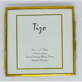 Tizo 4" X 4" Square Brass Photo Frames, Made in Italy…