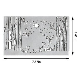 Estivaux Christmas Trees Elk Die Cuts for Card Making, 3D Xmas Snowflake Cutting Dies Winter Forest Animals Dies Embossing Template for Scrapbooking DIY Cards Album Crafts Supplies (7.87x4.65inch)