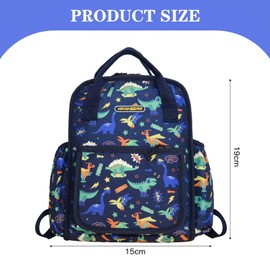 Bettinay Dinosaur Backpack with Large Side Pockets, Toddler Backpacks Boy, Kids Baby Rucksack for Nursery