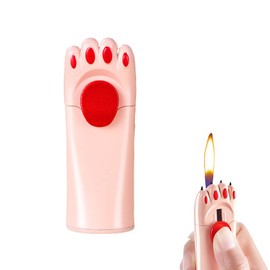Pink Cat Claw Lighter,Cute Cat Butane Lighter,Refillable Butane Torch, Soft Flame,Unique Gift for Women, Candle BBQ (No Gas)