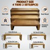 GYSYELL 8Pcs Wood Risers Display Stands 2 Set, 4 Tier