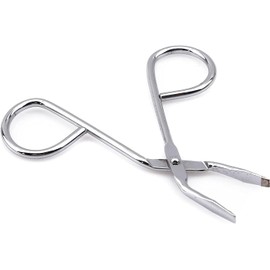 Silver Stainless Steel Eyebrow Scissors Tweezers,Elbow Pliers Clip Scissors,Flat Tip Tweezers Hair Plucker Hair Removal Tweezers, Shave and Hair Removal