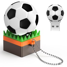 64 GB USB Stick Football Shape Uflatek USB 3.0 Memory Stick White USB Stick Football Memory Stick 64 GB High Speed Flash Drive Cartoon Flash Drive External Data Sticks
