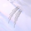Hius Silver Long Tassel Earrings for Women, 18K Gold Plated