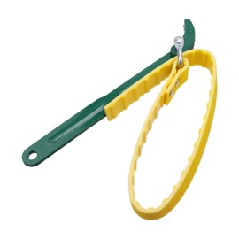 Nicerity Belt Strap Wrench Steel 12 Inch Handle Adjustable Strap Wrench for Replacing Water Filter, PVC Pipe Joints, Oil Filter, Swimming Pool Connection (Green Handle, Yellow Strap)