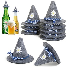 cailiya 10 pieces mini Oktoberfest hat, small felt hat, mini, small felt hat, costume hat, decoration, Oktoberfest hat, decoration, Bavarian decoration, Oktoberfest accessories