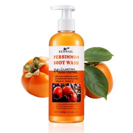 Econail Persimmon Body Wash for Body Odor, Natural Deodorant Bar Soap for Strong Odor Smelly Feet Remove, Deep Cleansing Body Odor Control, Kids Safe, Not Dry, Sensitive Skin Suitable