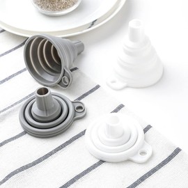 Mini embudo plegable de silicona para llenar botellas, embudo de cocina portátil/flexible/plegable para líquido, aceite y polvo
