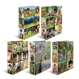 HERMA 19256 - Carpeta DIN A4 Animal Worlds - Juego de 10 unidades, 7 cm de ancho, cartón resistente, impresión exterior e interior de colores en...   