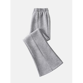 Ecolala Girls Wide Leg Sweatpants High Elastic Waist Bell Bottoms Flare Pants Grey 11-12Y