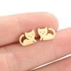 Cute Cat Tiny Stud Earrings for Women Teen Girls Stainless