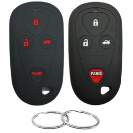 REPROTECTING Silicone Rubber Key Fob Cover Compatible with 2001-2009 Acura CL EL RL TL TSX OUCG8D-387H-A OUCG8D-387H8A KOBUTAH2T (Black with White+Black with red)