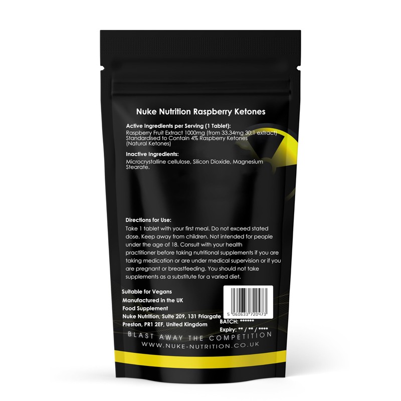 Nuke Nutrition Raspberry Ketones 1000mg - 60 Tablets - Max