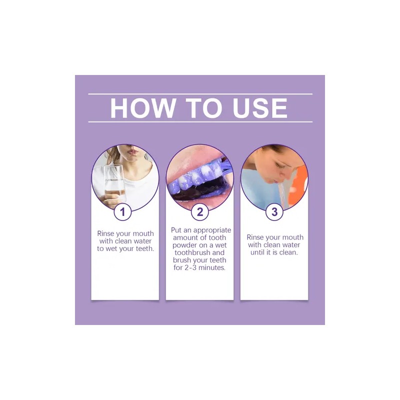 Polvo Dental Morado Oralhoe Para Un Aliento Fresco Y Cuidado