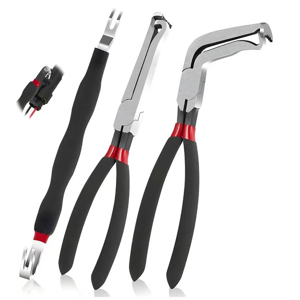 3-Piece Electrical Disconnect Pliers, 60-Degree Automotive Electrical Connector Separator, Automotive